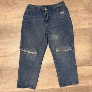 SHEIN Plus Distressed Blue Jeans | Size 2X